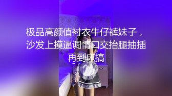 极品高颜值衬衣牛仔裤妹子，沙发上摸逼调情口交抬腿抽插再到床搞